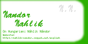 nandor nahlik business card